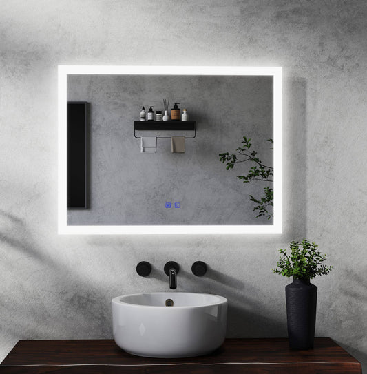Espejo de baño LED con botón táctil y orentación vertical u horizontal