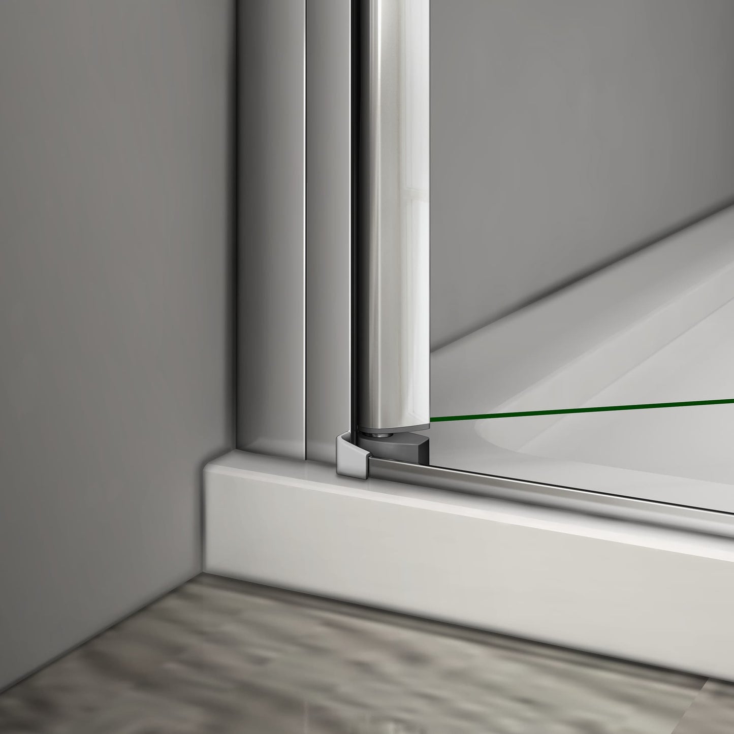 Mampara de ducha de cristal templado de 6 mm con revestimiento antical, puerta pivotante plegable y panel fijo, 195 cm de altura