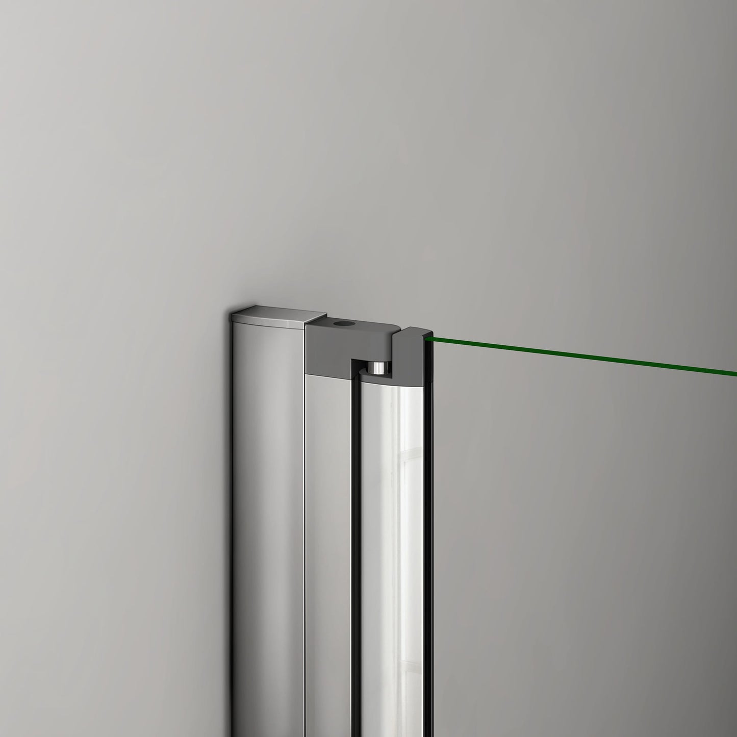 Mampara de ducha de cristal templado de 6 mm con revestimiento antical, puerta pivotante plegable y panel fijo, 195 cm de altura