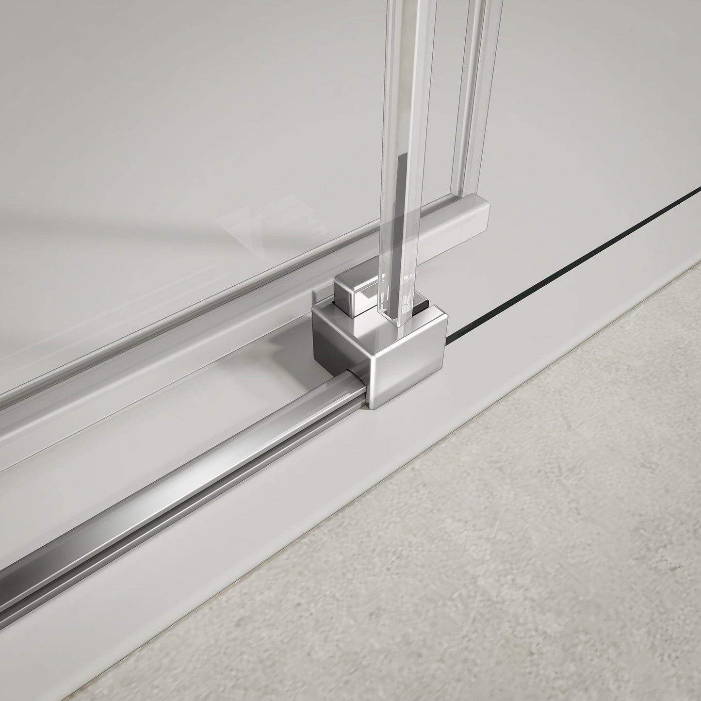 Mampara de ducha de esquina con puertas correderas de cristal antical de 6 mm. Altura: 185 cm