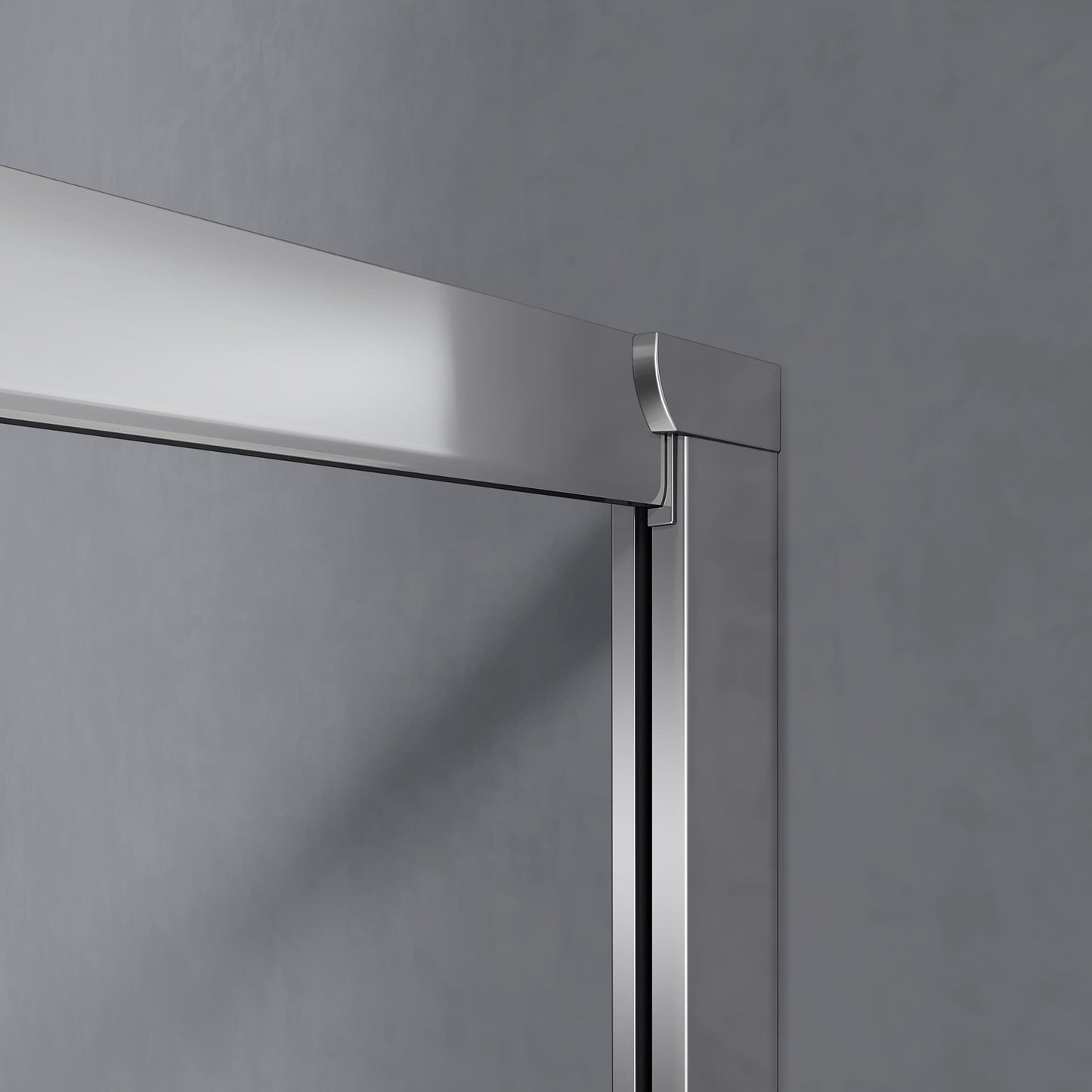 Mampara de ducha corredera de cristal antical de 6 mm con puerta y panel fijo, de 185 cm de altura