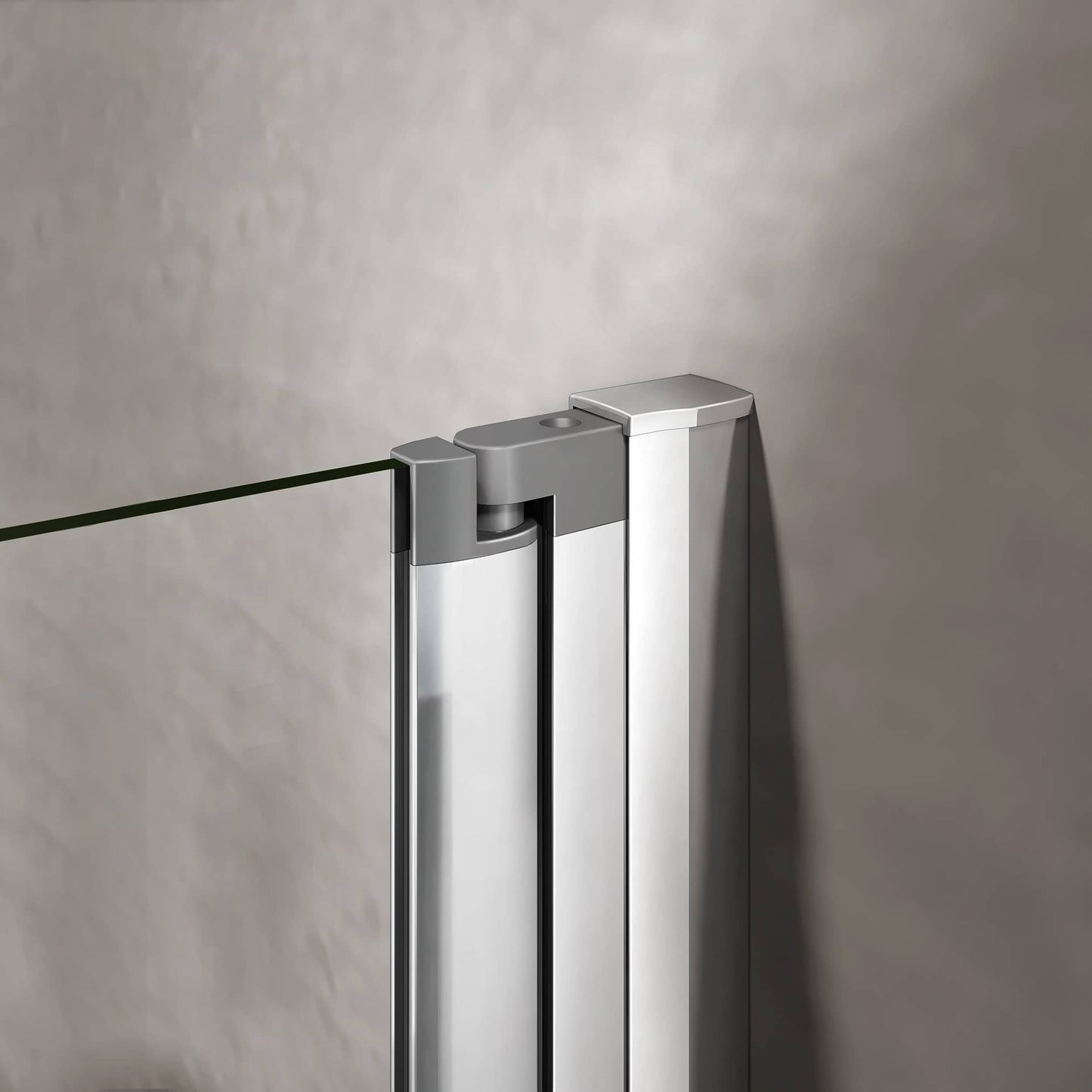 Mampara de ducha de cristal templado transparente de 6 mm con dos puertas pivotantes plegables, altura 195
