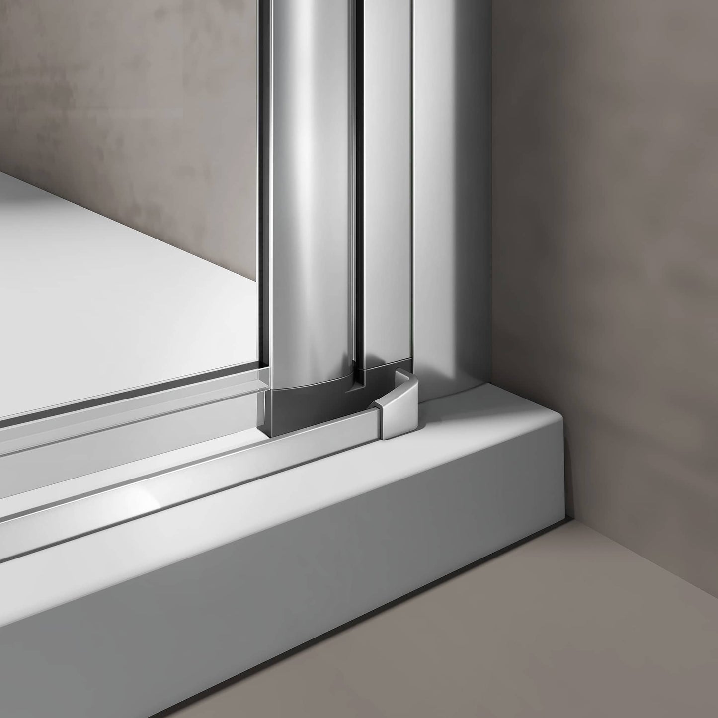 Mampara de ducha de cristal templado transparente de 6 mm con dos puertas pivotantes plegables, altura 195