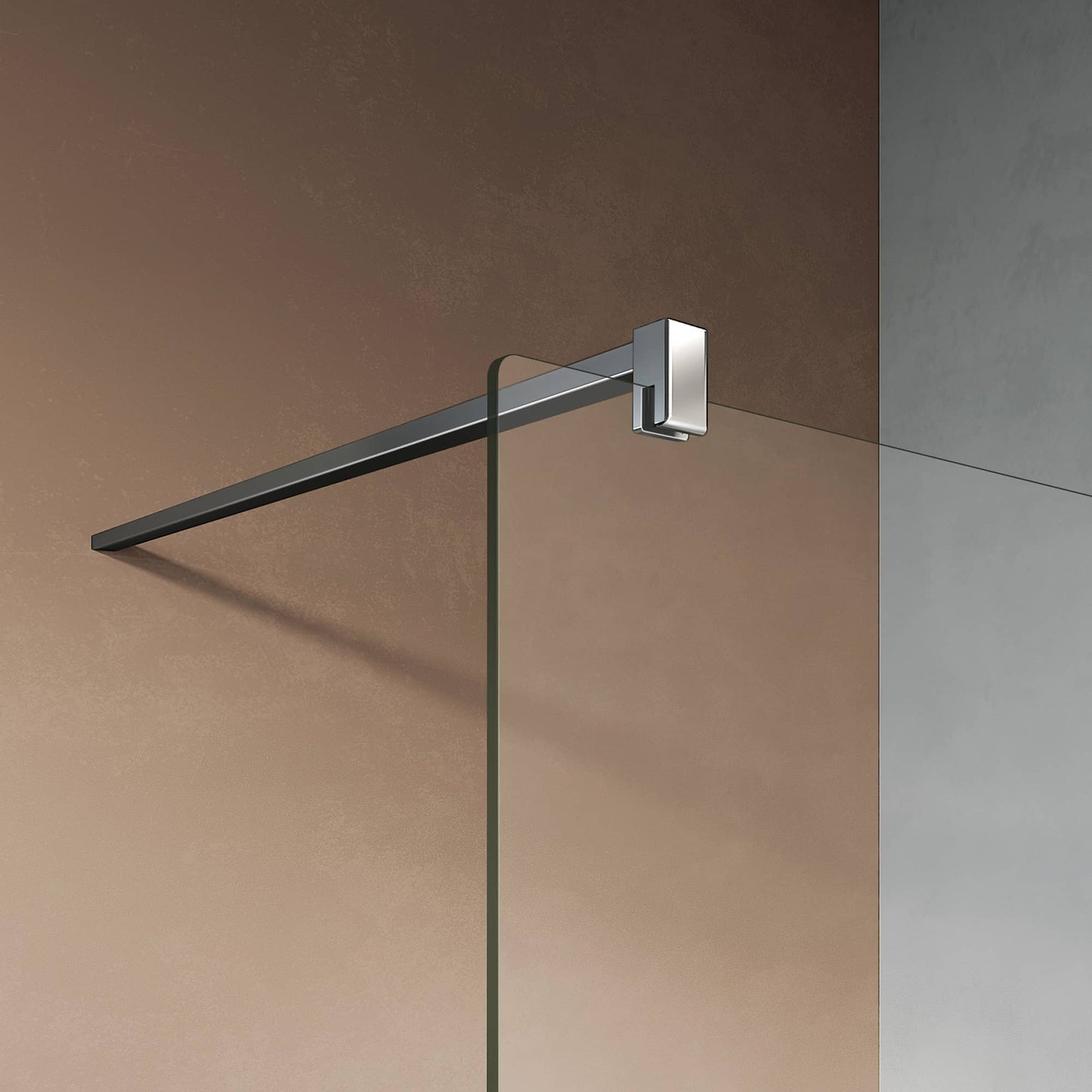 Mampara de ducha disponible en 6 colores: cromado, negro, blanco, bronce, oro, oro rosa