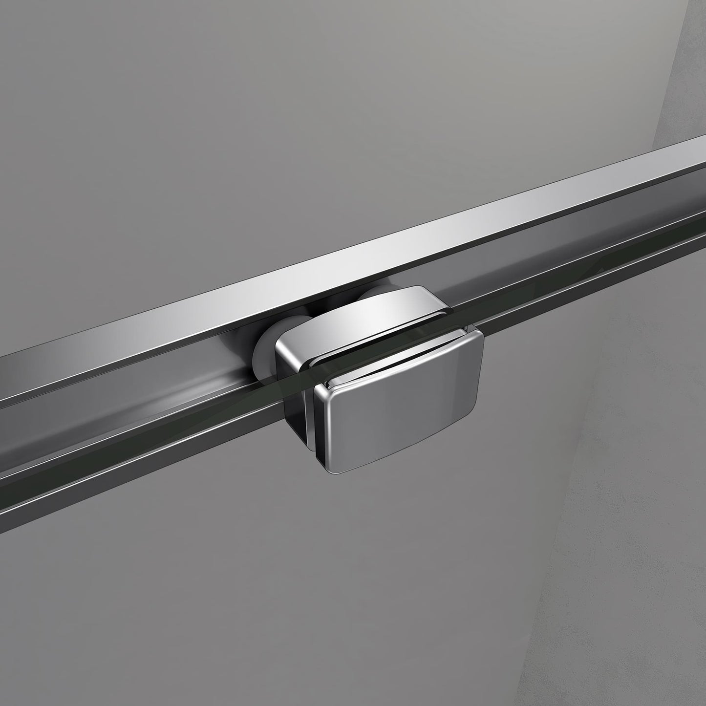 Mampara de ducha corredera de cristal antical de 6 mm con puerta y panel fijo, de 185 cm de altura