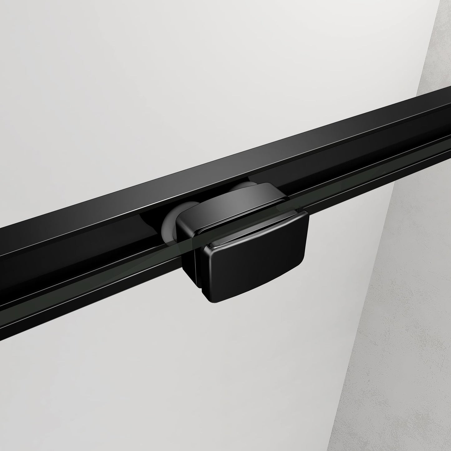 Mampara de ducha corredera de cristal antical de 6 mm con puerta y panel fijo, de 185 cm de altura