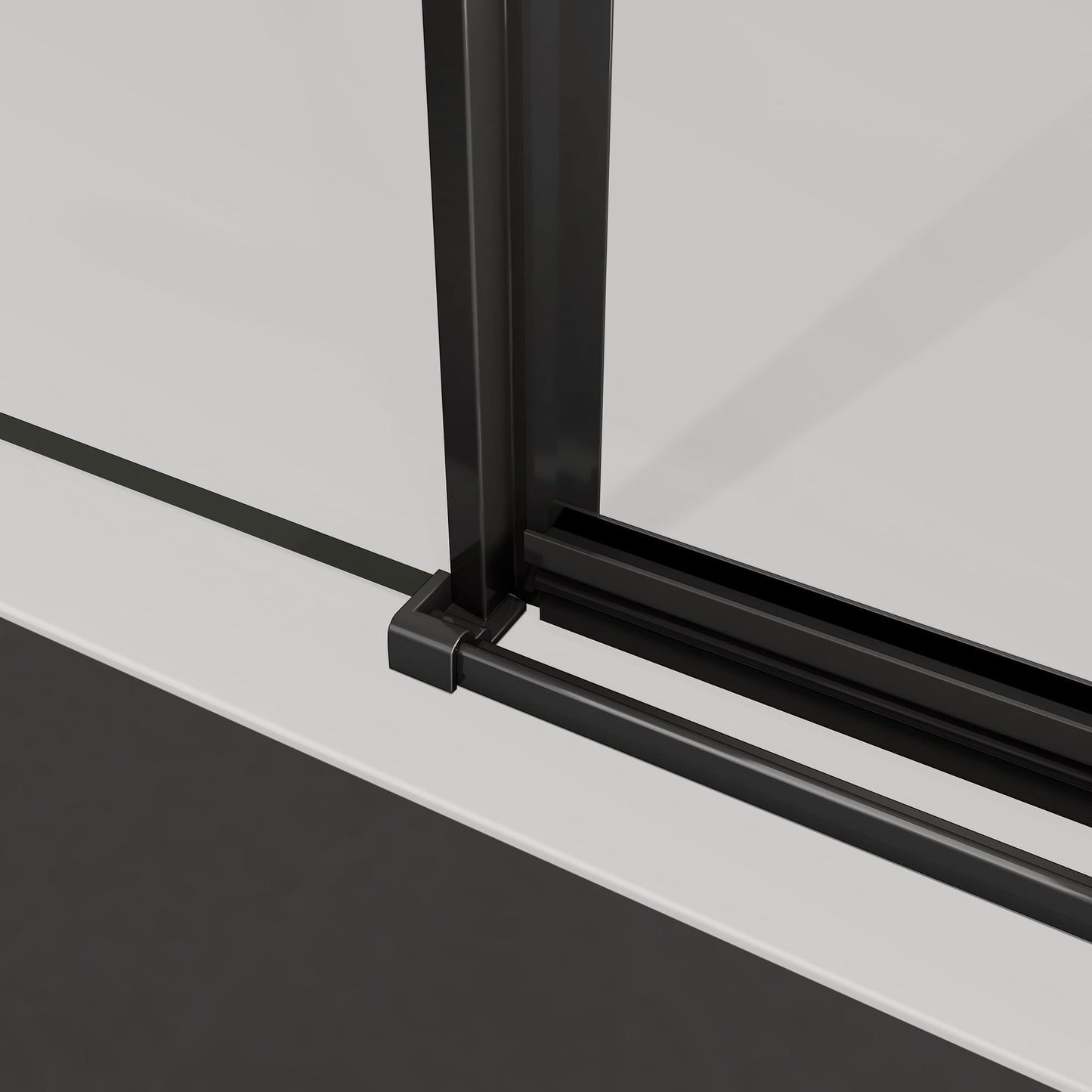 Mampara de ducha de cristal templado transparente de 8 mm con revestimiento antical, puerta pivotante y panel lateral fijo