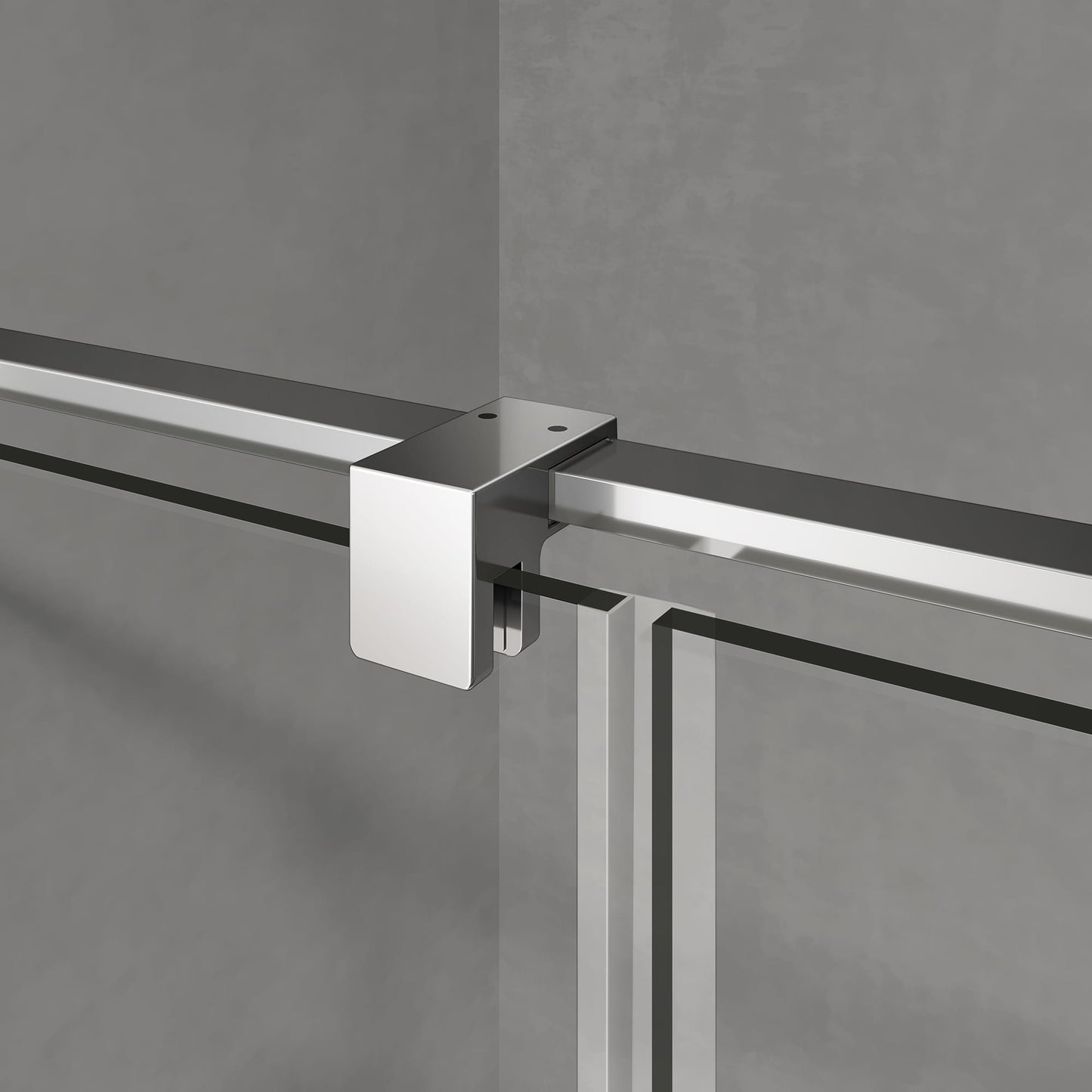 Mampara de ducha de cristal templado transparente de 8 mm con revestimiento antical, puerta pivotante y panel lateral fijo