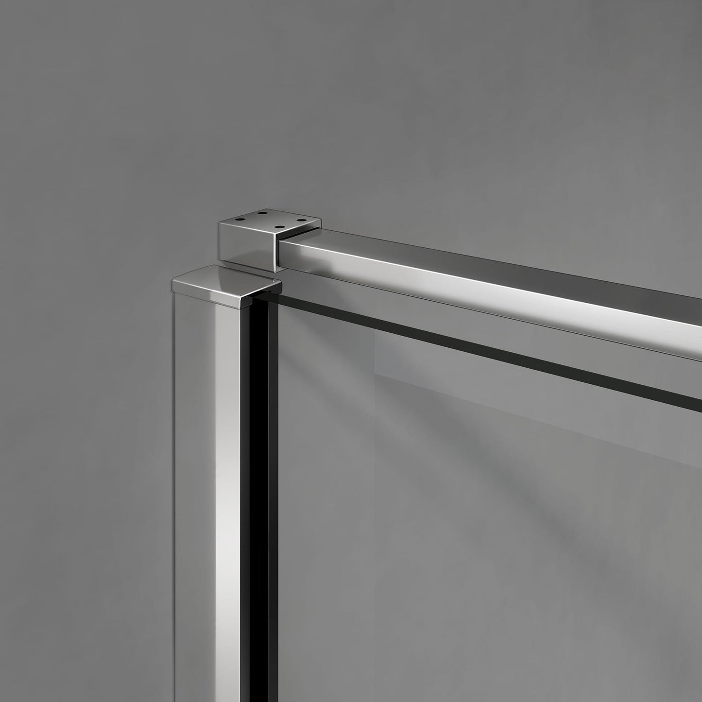 Mampara de ducha de cristal templado transparente de 8 mm con revestimiento antical, puerta pivotante y panel lateral fijo