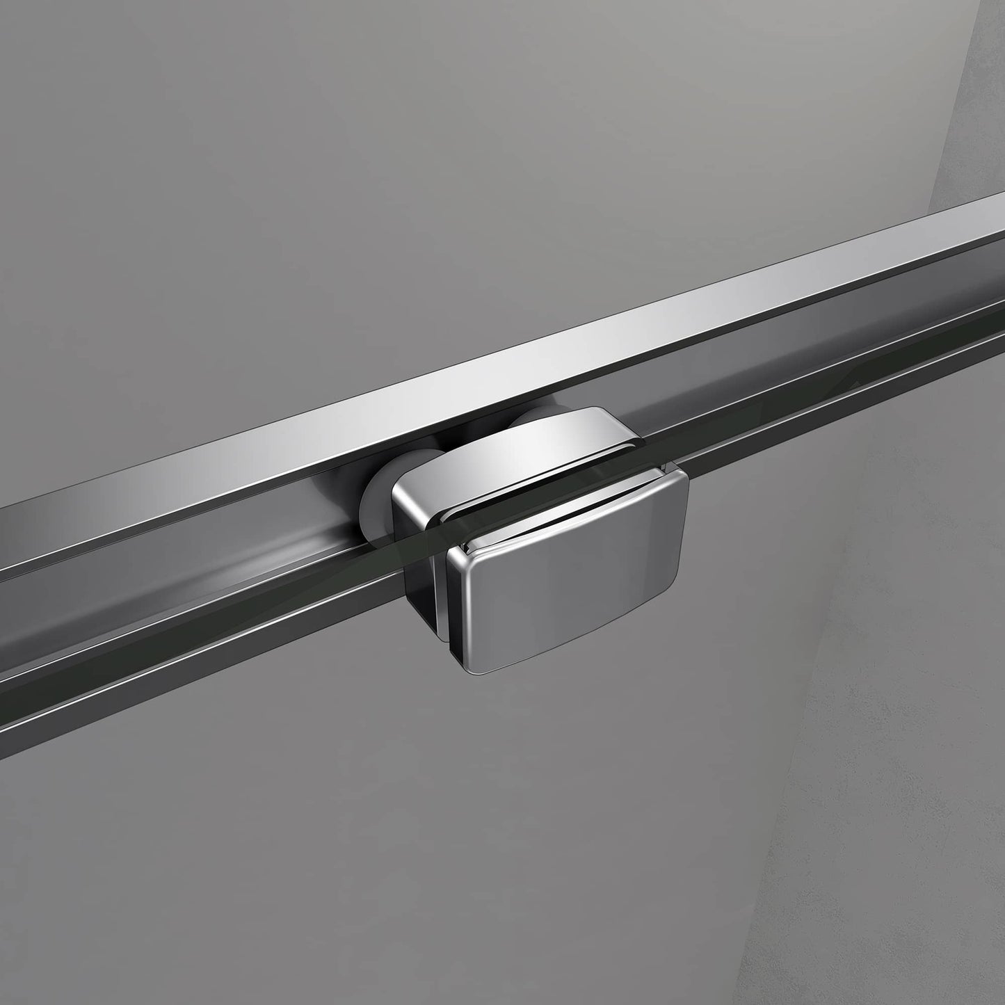 Puerta de ducha de aluminio y cristal transparente de 6 mm, corredera, altura 185 cm