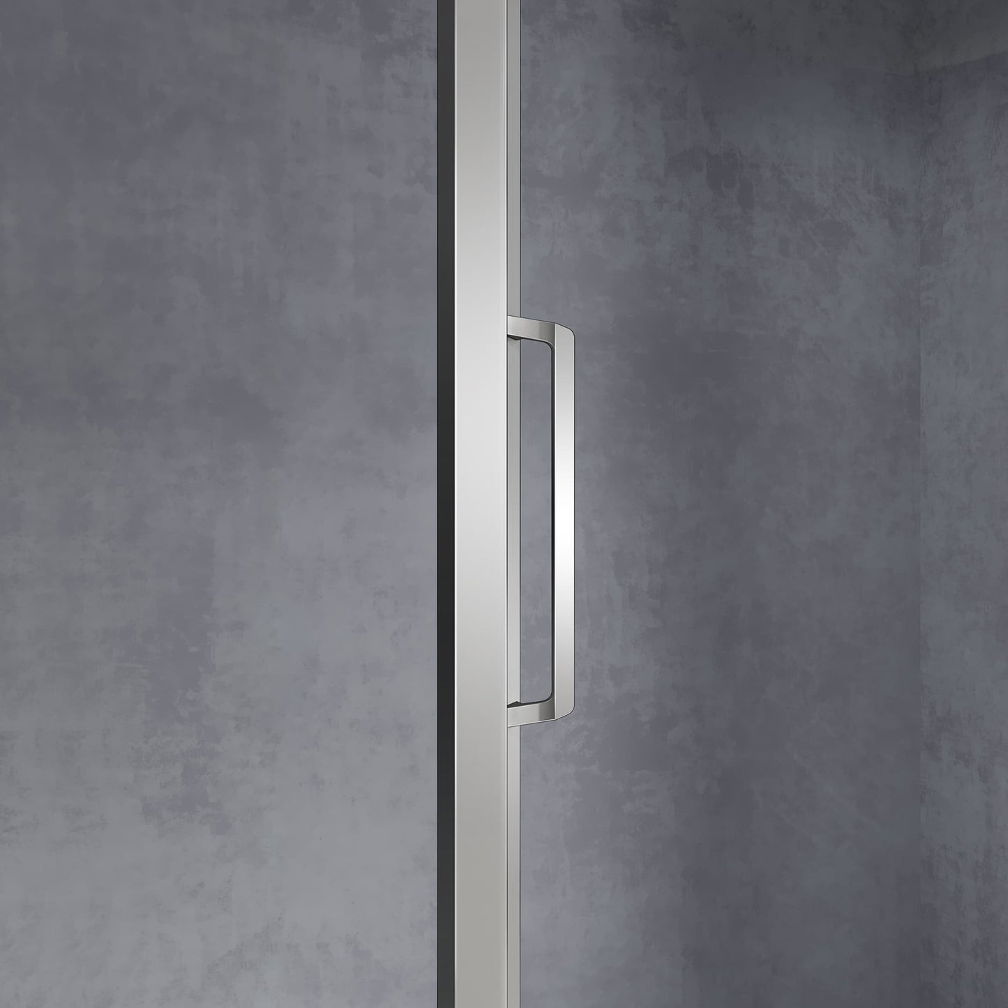 Mampara de ducha corredera de cristal antical de 6 mm con puerta y panel fijo, de 185 cm de altura